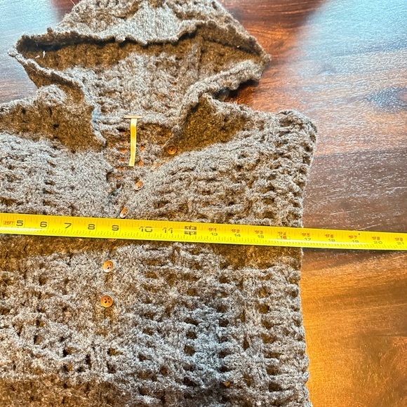 Free People small crocheted, hooded sweater. Fits like an extra small. - Picture 6 of 7